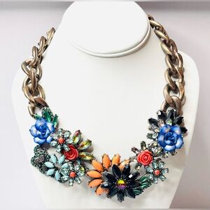 Zara Multicolor Floral Statement Necklace